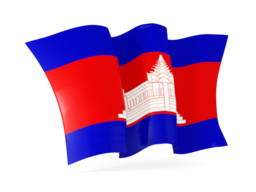 cambodia waving flags