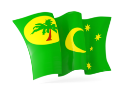cocos islands waving flags