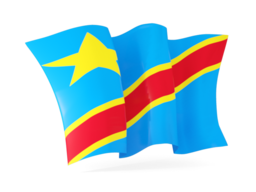 democratic republic of the congo waving flags
