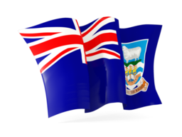falkland islands waving flags