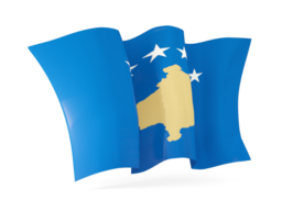 kosovo waving flags