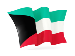 kuwait waving flags