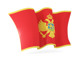 montenegro waving flags