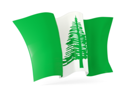 norfolk island waving flags