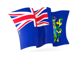 pitcairn islands waving flags