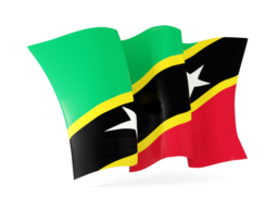 saint kitts and nevis waving flags