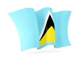 saint lucia waving flags