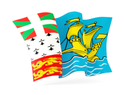 saint pierre and miquelon waving flags