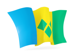 saint vincent and the grenadines waving flags