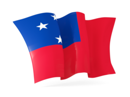 samoa waving flags