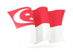 singapore waving flags