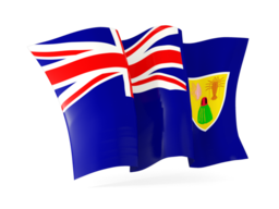 turks and caicos islands waving flags