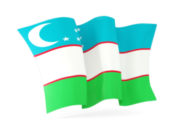 uzbekistan waving flags